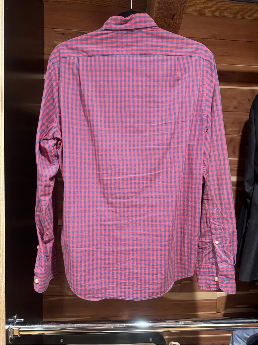 J. Crew Pink and Blue Check Button-Down Shirt